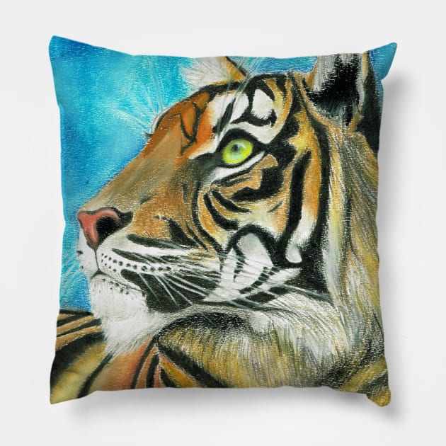 Tiger Pillow by MelanieJeyakkumar