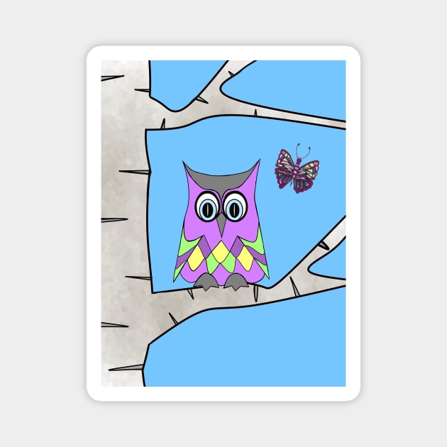 Spring Owl Magnet by SartorisArt1