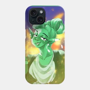 Green nymph at party fire Phone Case