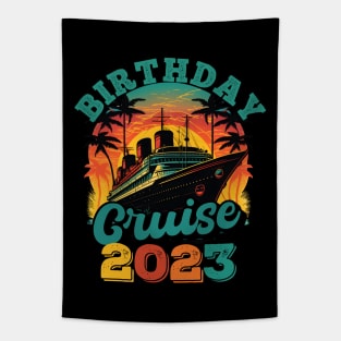 Birthday Cruise Squad Party Family Matching Cruise Ship Tapestry