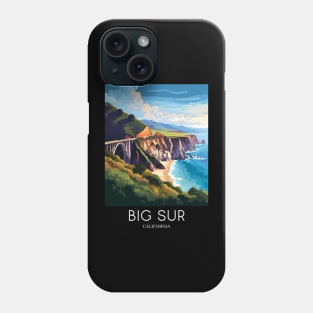 A Pop Art Travel Print of Big Sur - California - US Phone Case