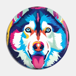 Siberian Husky Pop Art - Dog Lover Gifts Pin