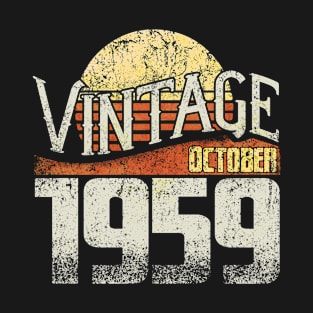 Born On 1959 October - Gift For 60 Year Old & 60th Birthday T-Shirt