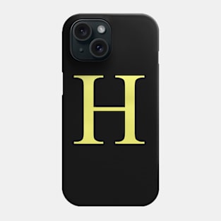 The Letter H  in Shadowed Gold Phone Case