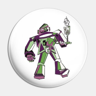 Green Robo Waiter Pin