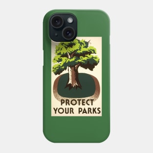 Restored Vintage 1930s WPA "Protect Your Parks" Poster Print Phone Case