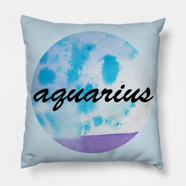 Aquarius zodiac sign Pillow by deadblackpony