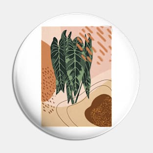 Mid Century Modern, Abstract Philodendron Illustration Pin