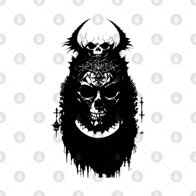 Skull Tattoo Black by SanTees