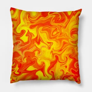 Liquid Hot Lava Marbleized Pattern Pillow