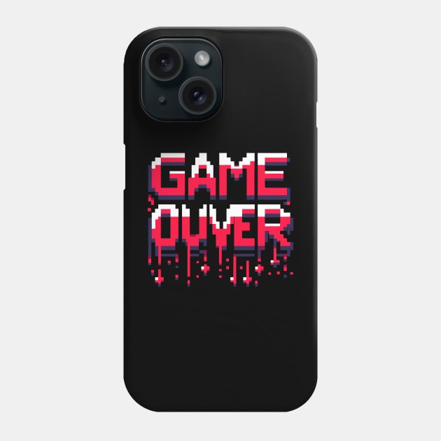 Game Over Screen - 80s retro gaming horror Phone Case by Ravenglow