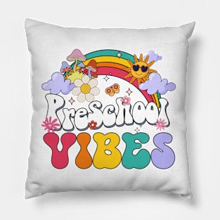 preschool Vibes - Pre-k Team Retro 1st Day of School Pillow