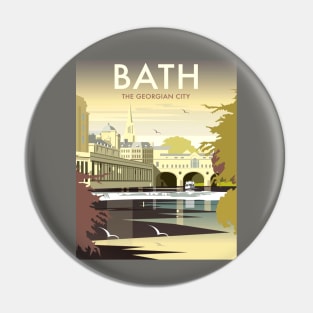 Vintage Travel Poster Art - Bath Pin