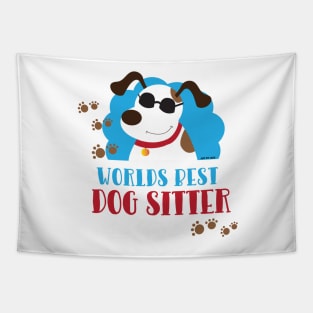 World's Best Dog Sitter Cool Mutt with Sunglasses Tapestry