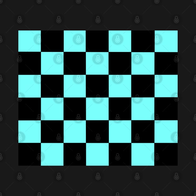 Aqua Blue Checkers by Lady Lilac