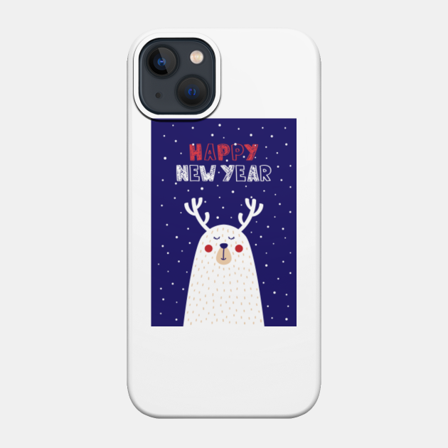 Happy New Year Deer 02 - Happy New Year - Phone Case