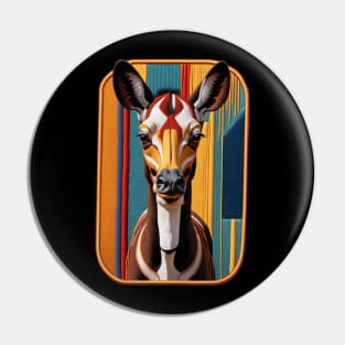 Okapi Embroidered Patch Pin