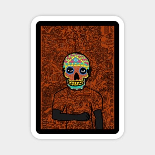 Dive into NFT Character - MaleMask DoodleGlyph with Mexican Eyes on TeePublic Magnet