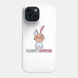 Cat in bunny costume happy easter 2021 fluffy Phone Case