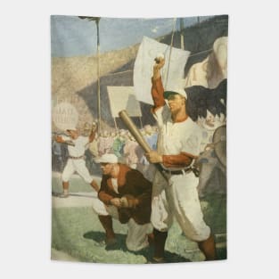 Vintage Sports, Baseball Players at a Game Tapestry