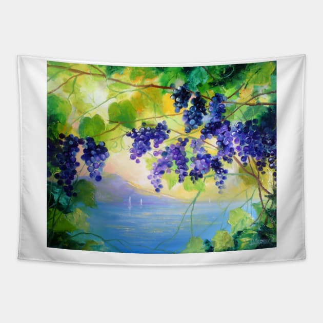 Grapes at dawn Tapestry by OLHADARCHUKART