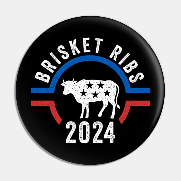 Brisket Ribs 2024 Funny BBQ Pin by MakgaArt