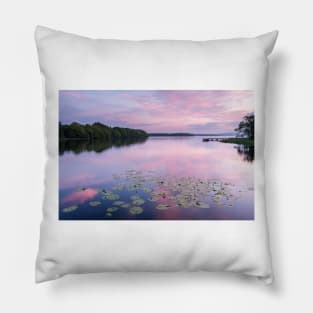 Pink sunset over Lough Erne Pillow