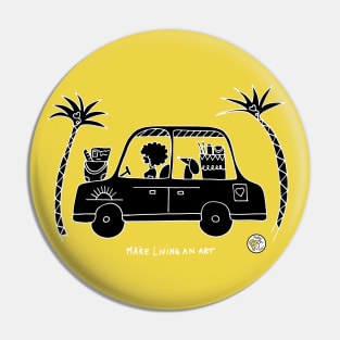 Holiday car with cool girl and her cute dog Pin