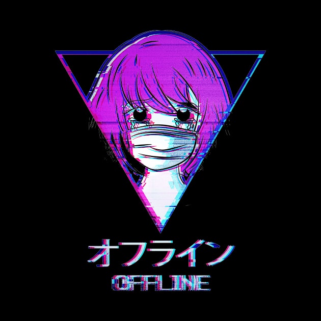 Sad Anime Girl Japan Text Offline Gamer Gift by Alex21