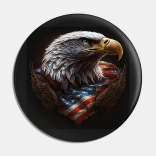 American Eagle and US Flag Pin