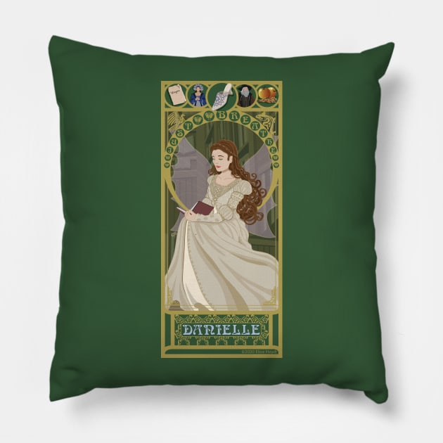 Danielle - art nouveau - Ever After Pillow by captainlaserbeam