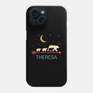 Theresa Name Gift Personalized Mama Bear With 3 Cubs Phone Case