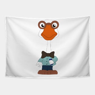 The smart goose with glasses Tapestry