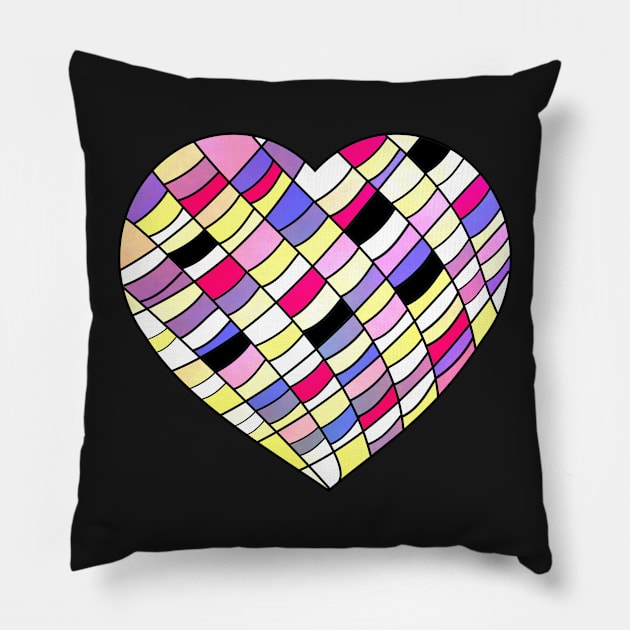 Heart with colorful pieces Pillow by cocodes