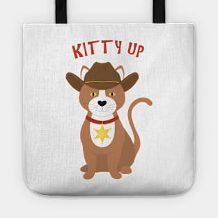 Kitty up cat cowboy Tote