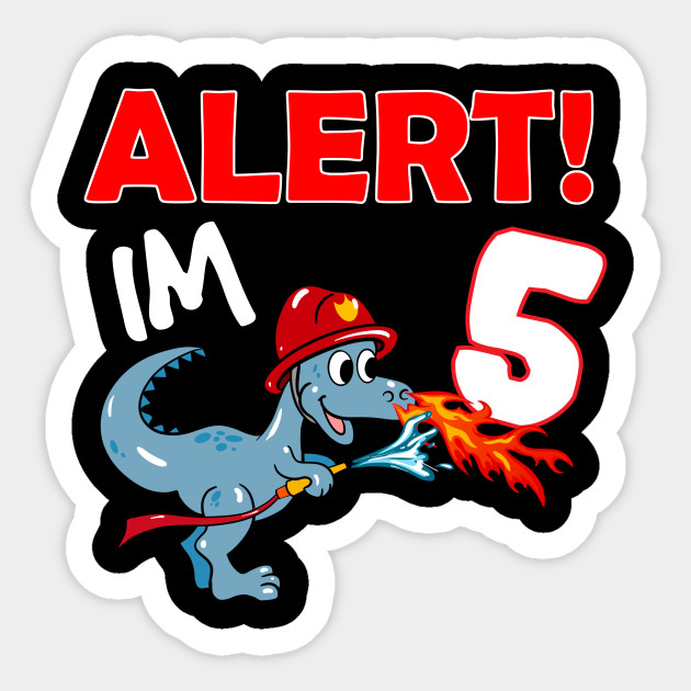 Download Dinosaur 5 Year Old Shirt 5th Birthday Boy Firefighter ...