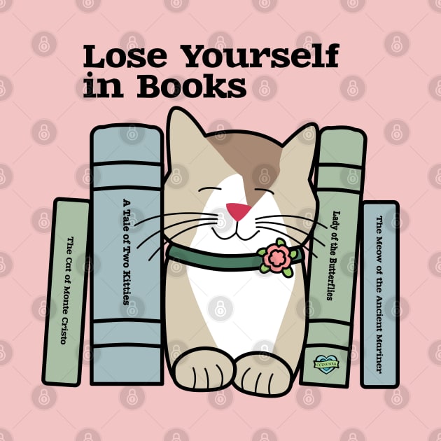 Lose Yourself in Books Cute Cat by Sue Cervenka