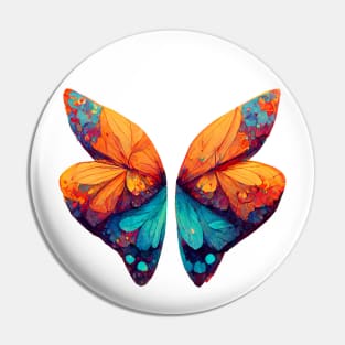 Abstract Colorful Butterfly Wings Pin