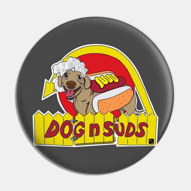 Dog n Suds Dachshund Pin by AltTabStudio