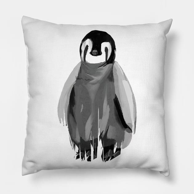 Doomed Penguin Pillow by EveryAny