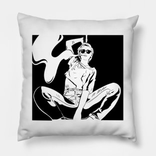 Graphic - Woman 2 - Black Background Pillow