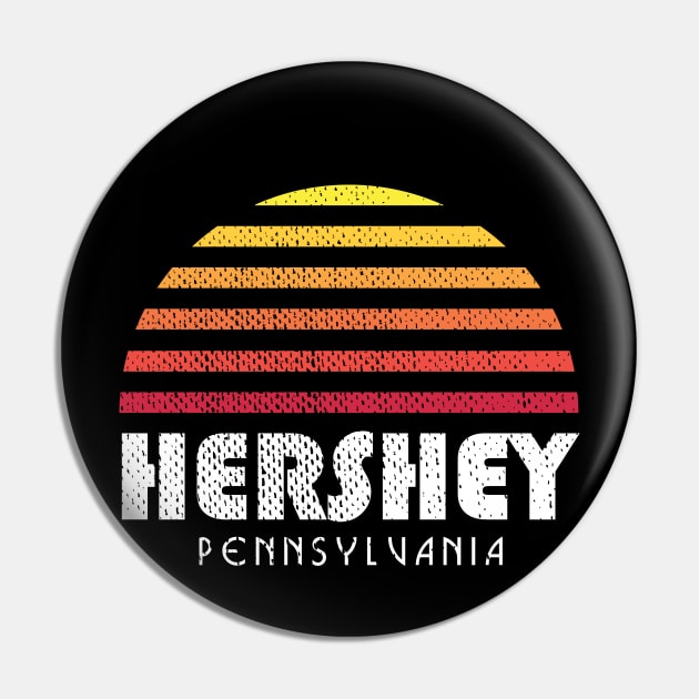 Hershey PA Retro Sunset Pennsylvania Pin by PodDesignShop