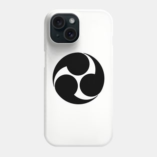 Kobayakawa Mon Japanese clan in black Phone Case