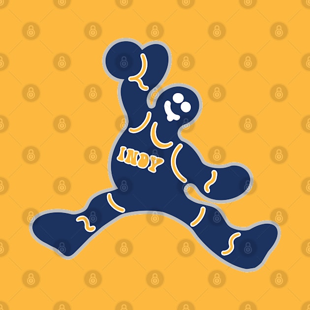 Jumping Indiana Pacers Gingerbread Man by Rad Love