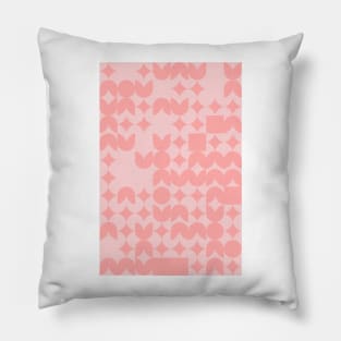 Girly Pinkish Geometric Pattern - Flowers & Stars #18 Pillow