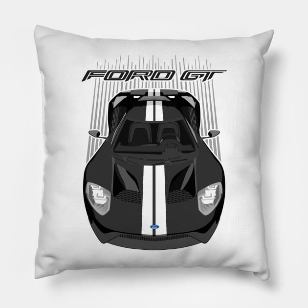 Ford GT-black and white Pillow by V8social
