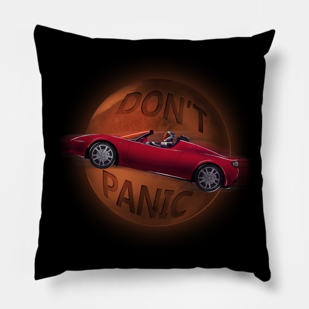 Starman Don't Panic Pillow by Beka