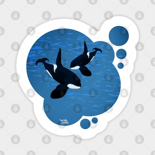 Dancing Killer whales Magnet by Aurealis