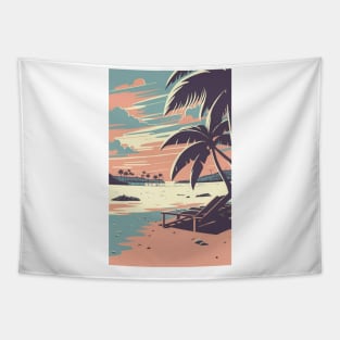 Sunset at the beach Tapestry