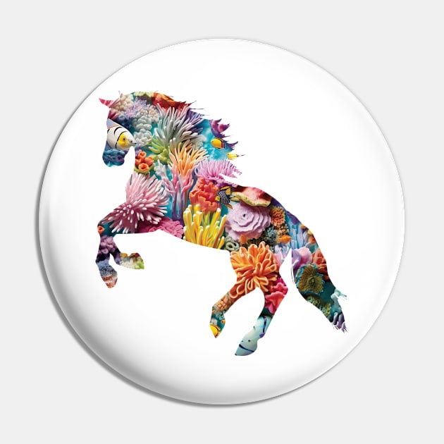 Coral Reef Horse Pin by KayBee Gift Shop